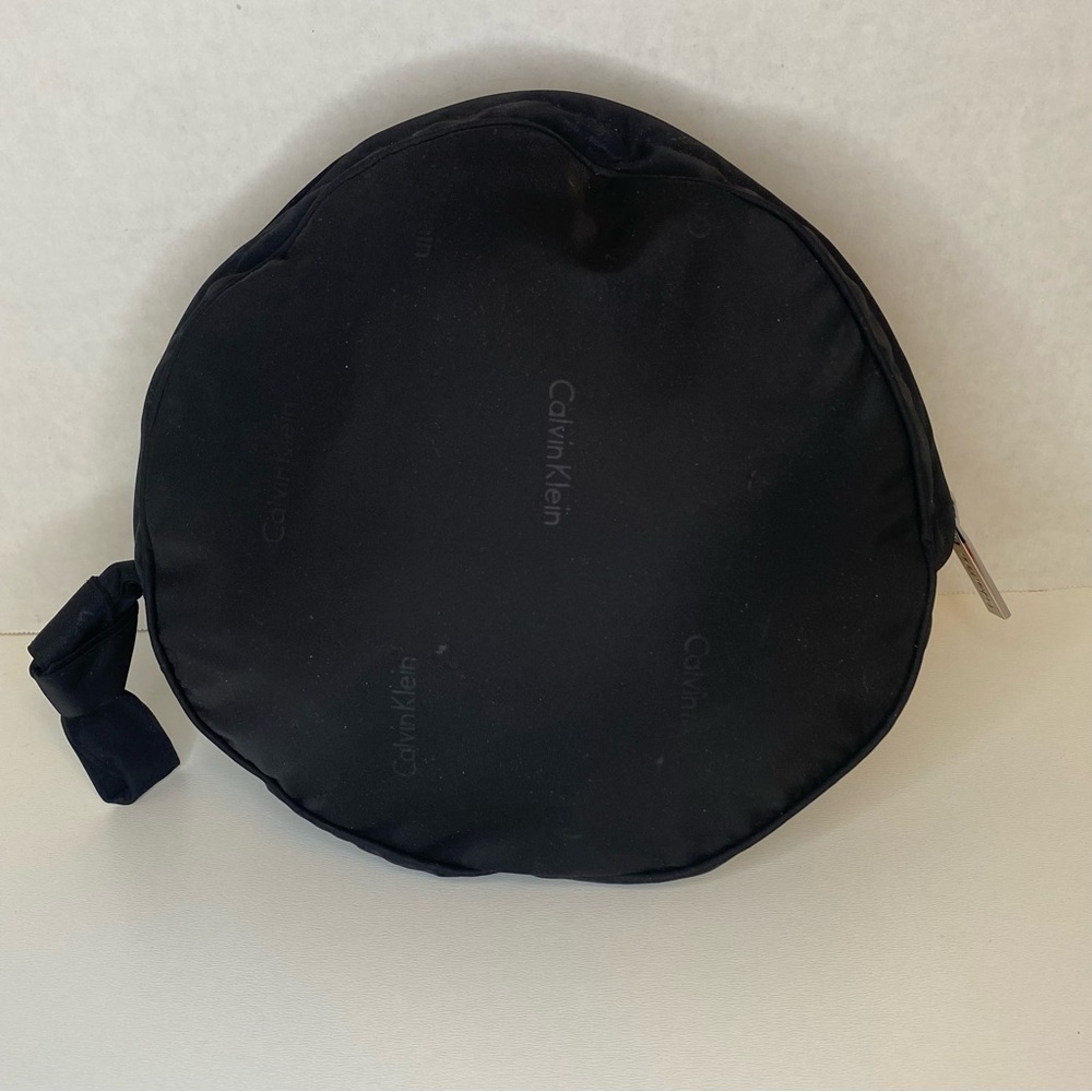 Calvin Klein Black Circular Wristlet Travel Pouch Minimalist